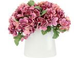 Kunstblume OTTO HOME "Hortensienbusch", rosa, B:30cm H:30cm, Keramik, Kunststoff, Polyester, Kunstpflanzen, Kunstblume, In Keramikvase