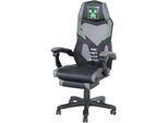 Gaming-Stuhl PHOENIX, schwarz (schwarz, grau), B:61cm H:114,5cm T:62,5cm, Kunststoff, Metall, Polyester, Stühle, Gaming-Stuhl, Creeper Design