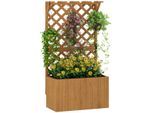 4goodz Plantenbak hout met klimrek -33x64x122 cm