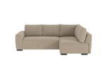 Mid.you , Hellbraun , Textil , seitenverkehrt montierbar, L-Form , 252x170 cm , Liegefunktion , Wohnzimmer, Sofas & Couches, Wohnlandschaften, Ecksofas