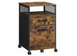 Möbelix , Braun, Schwarz , Holz, Metall, Holzwerkstoff , Altholz , Vintage , 2 Schublade(n) Schubladen , 44x69x42 cm , Typenauswahl, Beimöbel erhältlich , Büromöbel, Rollcontainer