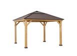 Pavillon Gazebo Pirin Dunkelbraun Echtholz