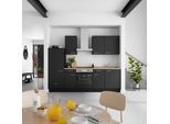 Küchenblock Touch Low m. Geräten Schwarz