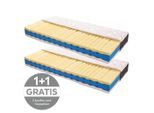 Livetastic , Weiß , Textil , H2 + H3 , Füllung: Polyester, Vlies , rechteckig , 90x200 cm , Oeko-Tex® Standard 100 , Bezug abnehmbar/waschbar, Ober- und Unterseite versteppt, für Hausstauballergiker geeignet, für verstellbare Lattenroste geeignet, mit Aloe Vera, atmungsaktiv, schadstoffgeprüft, Härtegradauswahl für beide Seiten, Wendematratze, Bezug rundum abnehmbar, Matratzenentfaltung in 48 Stun