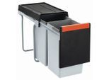 Möbelix , Schwarz , Kunststoff , 2 x 15 l , 25.3x46.7x43.3 cm , Küche, Küchenausstattung, Mülltrennsysteme