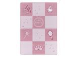 Ayyildiz , Pink , Textil , Prinzessin , rechteckig , 100x150 cm , Oeko-Tex® Standard 100 , für Fußbodenheizung geeignet, schmutzabweisend, für Hausstauballergiker geeignet, lichtunempfindlich, antistatisch, waschbar, pflegeleicht, strapazierfähig, leicht zusammenrollbar , Teppiche & Böden, Teppiche, Kinderteppiche