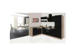 Respekta , Schwarz, Eichefarben , Glas, Holzwerkstoff , 2 Schublade(n),1 Schublade(n) Schubladen , nur wie online abgebildet bestellbar, seitenverkehrt montierbar , B , 280x172 cm , Made in Germany , links aufbaubar, rechts aufbaubar ,