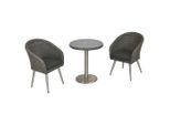 Gardenson , Grau , Metall, Kunststoff , Füllung: Schaumstoff , Tisch mit Glasplatte ,