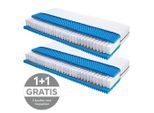 Livetastic , Weiß , Textil , H2 , Füllung: Polyester, Vlies , rechteckig , 90x200 cm , Oeko-Tex® Standard 100 , Bezug abnehmbar/waschbar, Ober- und Unterseite versteppt, für Hausstauballergiker geeignet, wendbar, optimale Belüftung, für verstellbare Lattenroste geeignet, atmungsaktiv, schadstoffgeprüft, bessere Druckentlastung durch Noppenstruktur, Bezug rundum abnehmbar, Matratzenentfaltung in 48