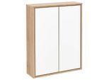Mid.you , Eichefarben , Glas, Holzwerkstoff , 2 Fächer , 60x75x20.1 cm ,