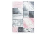Ayyildiz , Pink , Textil , Karo , rechteckig , 240x340 cm , Oeko-Tex® Standard 100 , pflegeleicht ,