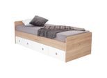 Möbelix , Weiß, Sonoma Eiche , Holzwerkstoff , 3 Schublade(n) Schubladen , 204x66x95 cm , mit Schubkästen ,