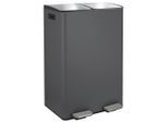 Spirella , Dunkelgrau , Metall , 60 l , 30x71x45 cm , Haushalt, Entsorgung, Abfalleimer, Treteimer