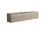 Livetastic Lowboard Neon TV-Möbel, Beige, Holzwerkstoff, Steinoptik, warmweiß, 160x35x32 cm, hängend, Beleuchtung, Wohnzimmer, Wohnwände, Lowboards, Lowboards hängend