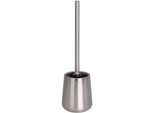 WC-Garnitur WENKO "Solid", silber (silberfarben), B:11cm H:38cm, Edelstahl, Reinigungsbürsten, WC-Garnitur
