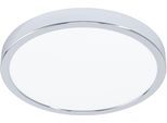 EGLO Deckenleuchte "FUEVA 5 Deckenlampe, IP44, geringe Aufbauhöhe, 20 Watt, Rund", grau (chromfarben), Ø 28,5 H: 2,8cm, 1 Stk., Leuchten, Aufbauleuchte, Badezimmer, Bad-Deckenlampe, modern, 28,5x2,8cm, Deckenleuchte