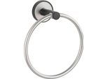 Handtuchring WENKO "UV-Loc Udine", silber (silber matt), B:15cm H:18cm T:7,5cm, Edelstahl, Handtuchhalter, Handtuchring, befestigen ohne Bohren