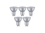 PAULMANN LED-Leuchtmittel "5er Pack 460lm 4000K 4,9W RAL 9006 230V", Energieeffizienz: E, aluminiumfarben, L:5,4cm Ø:5,1cm, Leuchtmittel, LED-Leuchtmittel