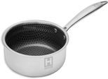 Kasserolle HENSSLERS, silber, B:37,5cm H:9cm L:19,5cm Ø:18cm, Töpfe, Kasserolle, Ø 18 cm, 2,2 Liter, 3-Schicht Material mit Wabenstruktur, Induktion