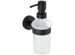 Seifenspender WENKO "Bosio", schwarz (schwarz, weiß), Edelstahl, Dosierspender, Seifenspender, Edelstahl rostfrei, ca. 200 ml Füllmenge