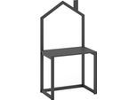 Kinderschreibtisch VIPACK "Dallas, Ausführung Kiefer massiv, stabil gebaut", grau (anthrazit, anthrazit, anthrazit), B:80cm H:120,6cm T:50cm, Tische, Kinderschreibtisch, mit Haus-Optik, große Arbeitsfläche, ideal für kleine Räume, 2 Farben