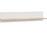 Wandboard FORTE "Vankka Regal Wandmontage", weiß (planked eiche, weiß), B:120cm H:25,6cm T:21,9cm, Holzwerkstoff, Regale, Wandboard, Wandregal, zweifarbiges Dekor, einfache Montage