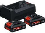 BOSCH Professional Werkzeugakkus mit Schnellladegerät EXPERT Starter Set 18V Li-Ion 2 x 4,0 Ah