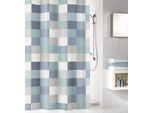 Duschvorhang KLEINE WOLKE "Check", blau (mare, dunkelblau), B:180cm H:200cm, Polyester, Duschvorhänge, Duschvorhang, inklusive Duschvorhangringe