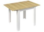 Esstisch VCM "Esstisch Küchentisch Pesoli ausziehbar 80-120 cm", braun (weiß, honig, eiche), B:120cm T:80cm, Tische, Esstisch