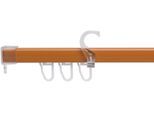 U-Schiene LIEDECO "U-STORELAU01GS" Gr. 6, braun (kirschbaum), B:1,95cm L:210cm T:1,6cm, Metall, Gardinenstangen, U-Schiene