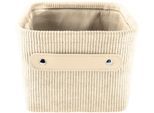 Aufbewahrungskorb KLEINE WOLKE "Bedford", beige, B:17cm H:11,5cm T:22cm, Polyester, Aufbewahrungsboxen, Aufbewahrungskorb