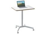 LEITZ Ergo höhenverstellbarer Schreibtisch weiß rechteckig, 4-Fuß-Gestell weiß 80,0 x 60,0 cm