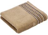 Seiftuch VOSSEN "Cult Deluxe", braun (camel), B:30cm L:30cm, Walkfrottee, Handtücher, Seiftuch, Waschlappen im Set, mit Glanzbordüre, VEGAN