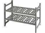 Küchenregal WENKO "Modell Flexi", grau, B:82cm H:39cm T:28cm, Aluminium, Kunststoff, Regale, Küchenregal, ausziehbares Unterschrankregal für die Küche, mit Siphon-Aussparungen