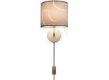 PACO HOME Wandleuchte "Luca Tribal", weiß (grau), Ø 18cm H: 26,5cm, Leuchten, Wohnzimmer Modern Wandleuchte Mit Schirm Stoff Abstrakt Retro E14, Wandleuchte