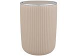Kosmetikeimer WENKO "Agropoli", beige, B:19cm H:27cm T:19cm, Kunststoff, Mülleimer, Kosmetikeimer, mit Schwingdeckel, 5,5 Liter