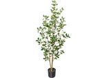 Kunstbaum CREATIV GREEN "Ficus ginseng", grün, H:130cm Ø:45cm, Kunststoff, Kunstpflanzen, Kunstbaum