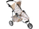 Puppenbuggy CHIC2000 "Jogging-Buggy Lola", rosa (bärchen beige), Puppenwagen, KinderB:33cm H:57cm T:70cm, Kunststoff, Metall, Stoff, Puppenbuggy, mit klappbarem Verdeck, B:33cm H:57cm T:70cm