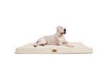 Tierlando OSCAR VISCO - Orthopädische Hundematte Matratze aus Kunstleder creme 1,2 m, 11 cm, 90 cm