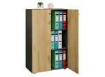 Mid.you Aktenschrank , Anthrazit, Honigeiche , Holzwerkstoff , 2 Fächer , 70x110x39 cm , erweiterbar, Beimöbel erhältlich , Büromöbel, Aktenschränke
