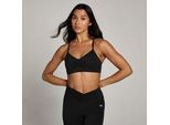 MP Damen Tempo Sport-BH mit geraffter Vorderseite – Schwarz - L