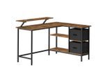 Mid.you , Schwarz, Dunkelbraun , Metall, Holzwerkstoff , 2 Schublade(n) Schubladen , 135x89x105 cm , USB-Anschlüsse , Büromöbel, Schreibtische, Gaming-Tische