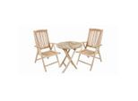 Gardenson , Teakfarben , Holz , Teakholz , Hartholz , 70x105x59 cm , Tisch klappbar, UV-beständig, wetterbeständig, Stuhl klappbar , Gartenmöbel, Gartenmöbel-Sets, Gartengarnituren