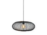 Good & Mojo , Schwarz , Naturmaterialien , rund , 40 cm , höhenverstellbar , Beleuchtung, Innenleuchten, Hängeleuchten