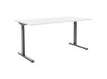Mid.you , Hellgrau , Metall , rechteckig , 160x70-80x80 cm , Made in Germany , höhenverstellbar , Büromöbel, Schreibtische, Schreibtische