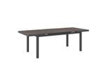 Ambia Garden Gartentisch , Anthrazit , Metall, Glas , rechteckig , eckig , 180-240x75x100 cm , ausziehbar , Gartenmöbel, Gartentische, Gartentische ausziehbar