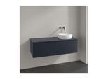Villeroy und Boch Antao Waschtisch-Unterschrank L34010HG mit Beleuchtung, 1 Auszug, 1200 x 360 x 500 mm, Front ohne Struktur, Midnight Blue Matt Lacquer / Midnight Blue Matt Lacquer