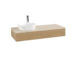 Villeroy und Boch Antao Waschtisch-Unterschrank K11153HN 120x19x50cm, Hahnloch, Waschbeckenplattenfarbe botticino, honey oak