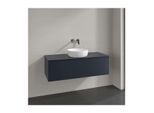 Villeroy und Boch Antao Waschtisch-Unterschrank L32050HG mit Beleuchtung, 1 Auszug, 1200 x 360 x 500 mm, Front ohne Struktur, Midnight Blue Matt Lacquer / Midnight Blue Matt Lacquer