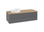 Villeroy und Boch Antao Waschtisch-Unterschrank K22011GK 120x36x50cm, Waschbeckenplattenfarbe honey oak, anthracite matt lacquer